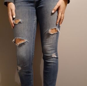 Hollister dark ripped blue jeans